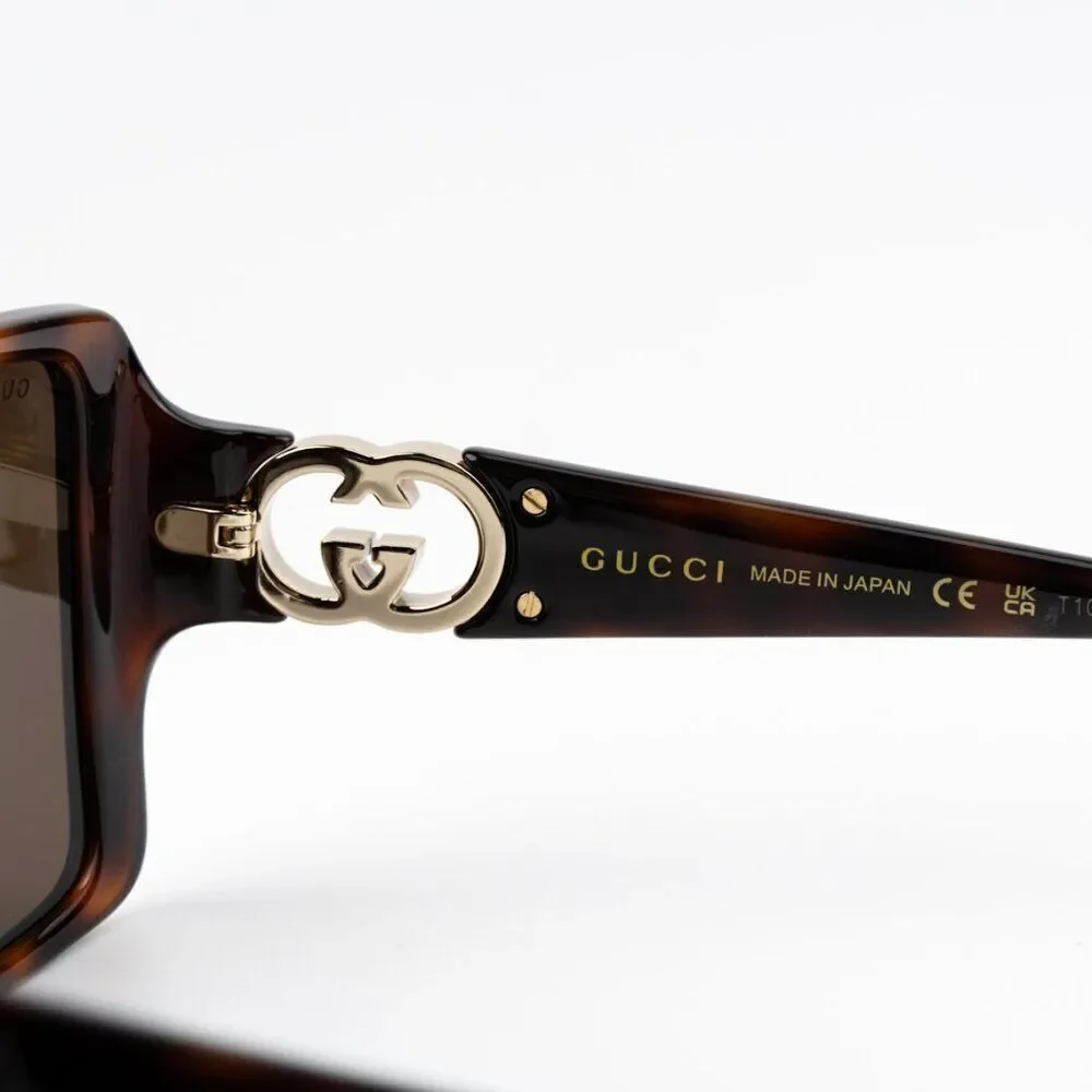 SALE! NEW Gucci GG1692S 002 Havana Brown Square Women Sunglasses